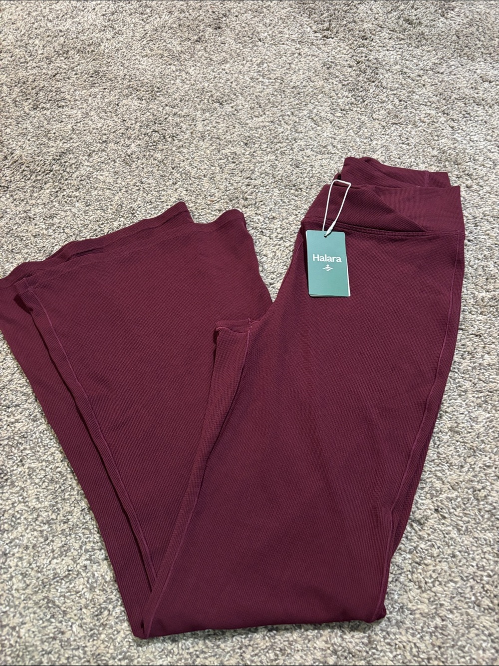 Halara Crossover High Waisted Waffle Casual Flare Pants size large